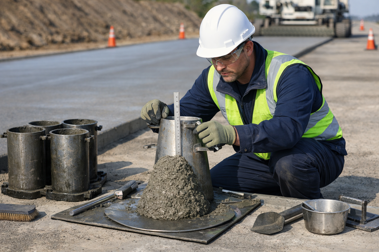 Beton yol karışımının taze halde işlenebilirlik kontrolü